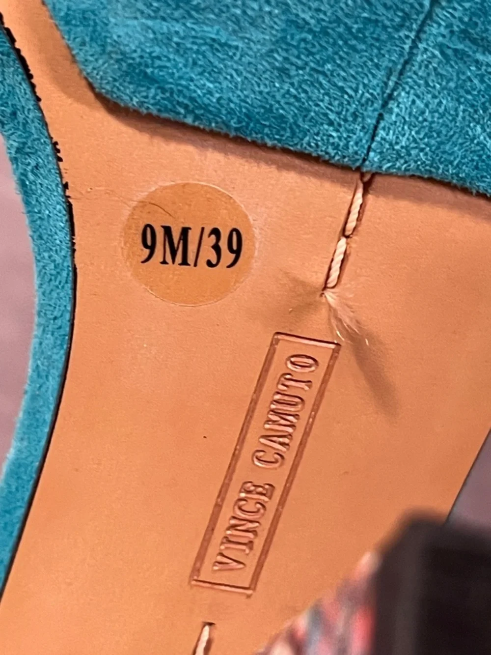 Vince Camuto Turquoise Suede Platform Ankle-Strap Platform Heels size 9